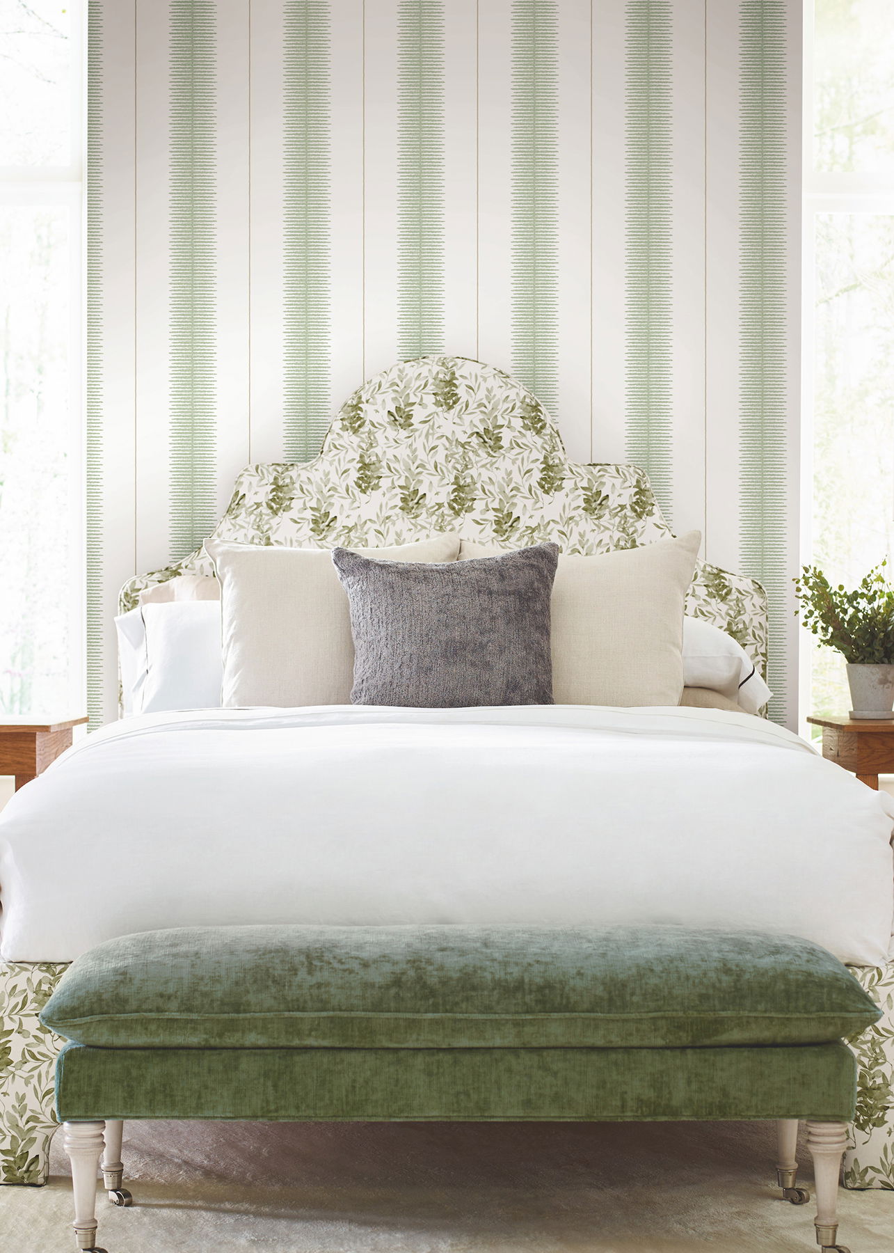 Tandem Stripe Green Wallpaper large image 