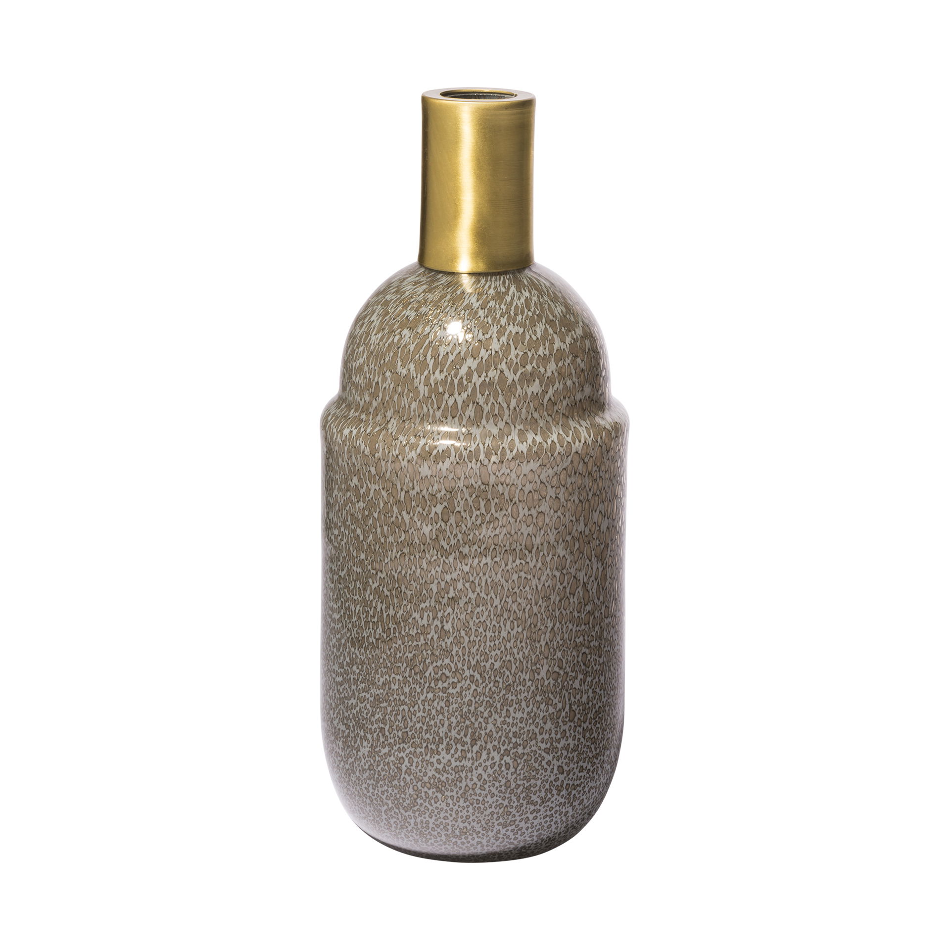 Toba II Tall Brown/Gold Spotted Gourd Style Vase large image 