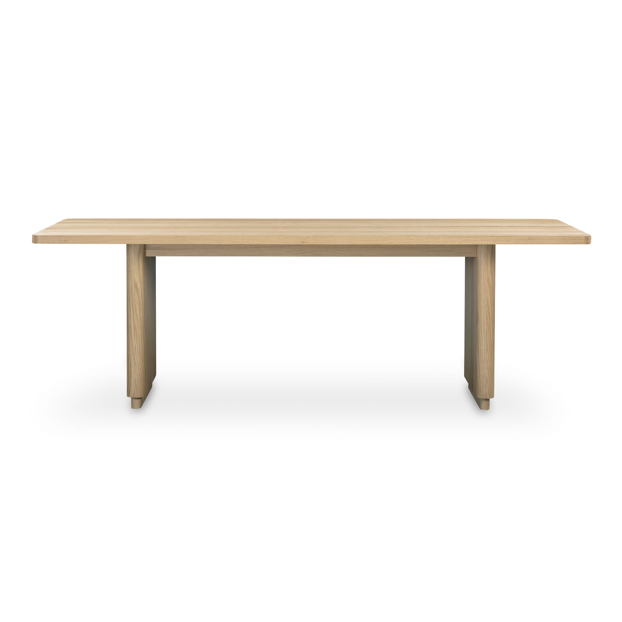Round Off Small Dining Table Nastural Oak, by Moe's Home, 88" width x 29" height x 39" depth View 1