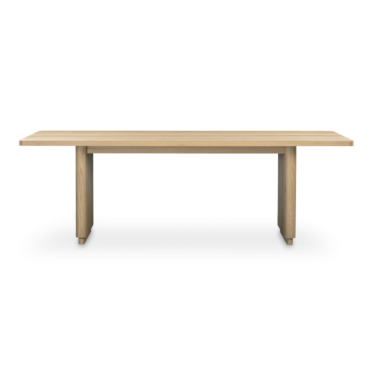 Round Off Small Dining Table Natural Oak, by Moe's Home, 88" width x 29" height x 39" depth View 1