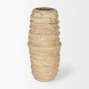 Kamli Small Beige Paper Mache Vase, by Mercana, 5" length x 5" width x 12" height thumbnail 4