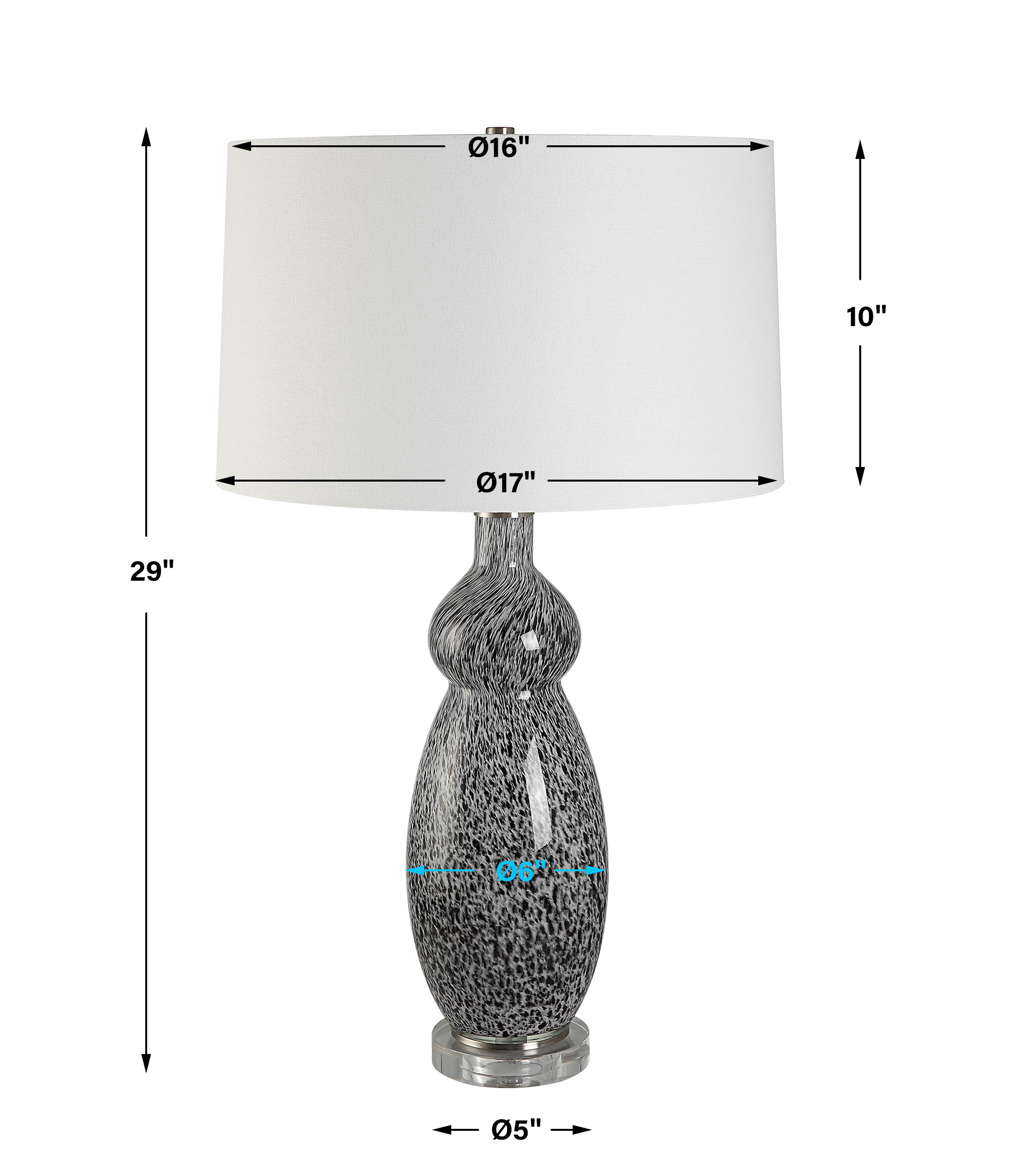Velino Curvy Glass Table Lamp large image 