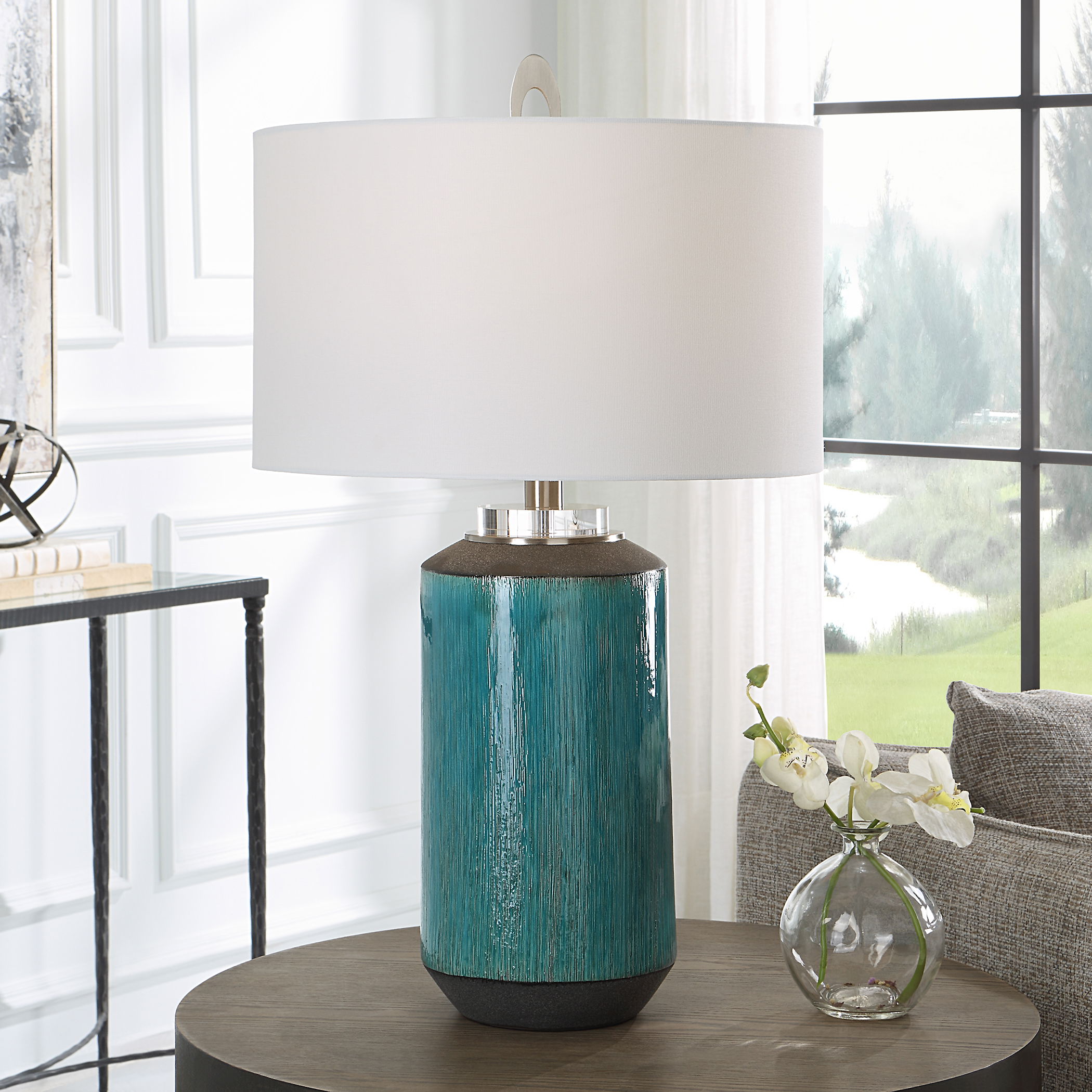 Maui Aqua Blue Table Lamp large image 