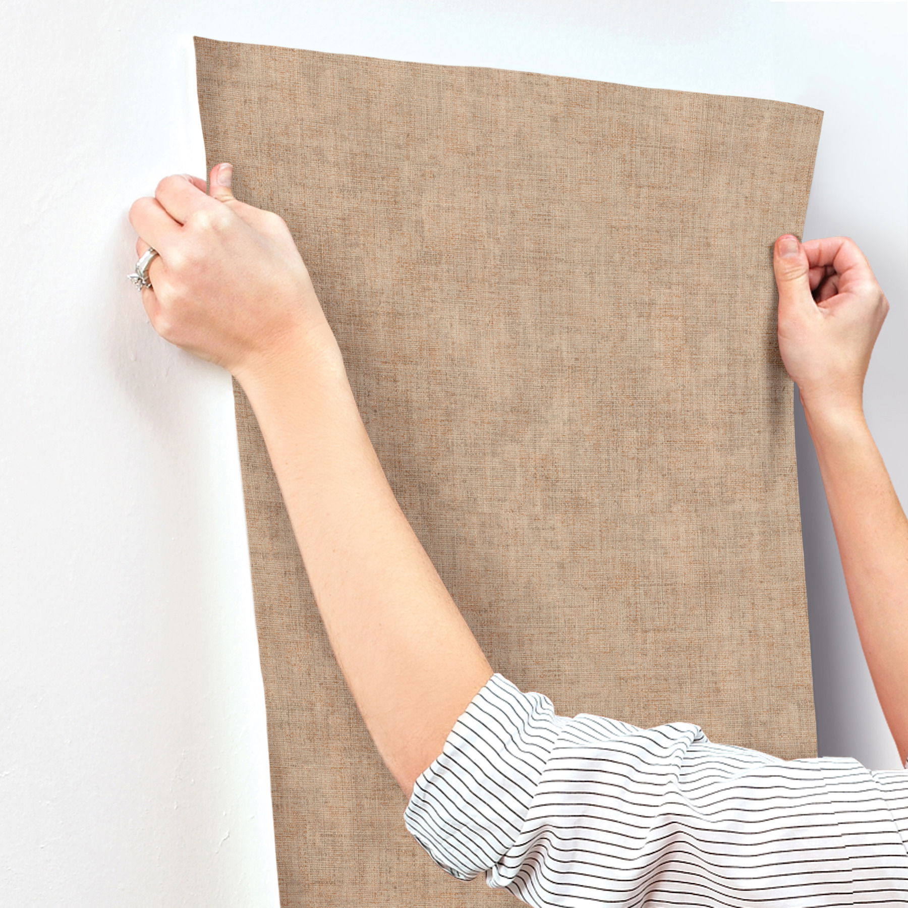 Alma Clay Faux Weave Wallpaper large image 