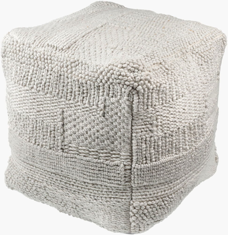 Gabon Pouf, Ottoman by Surya, 18" width x 18" height