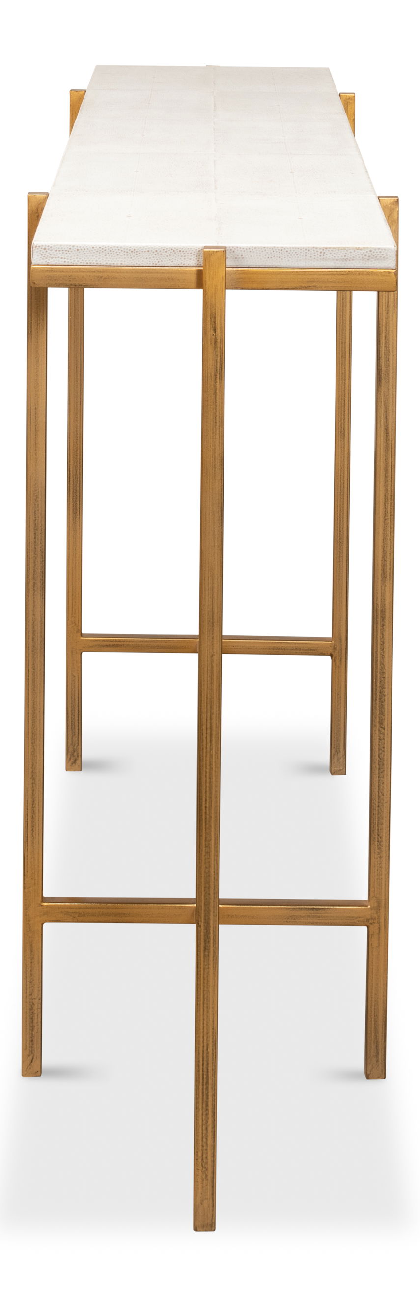 Shagreen Console Table, Osprey White, by Sarreid, 60" length x 14" width x 34" height View 3
