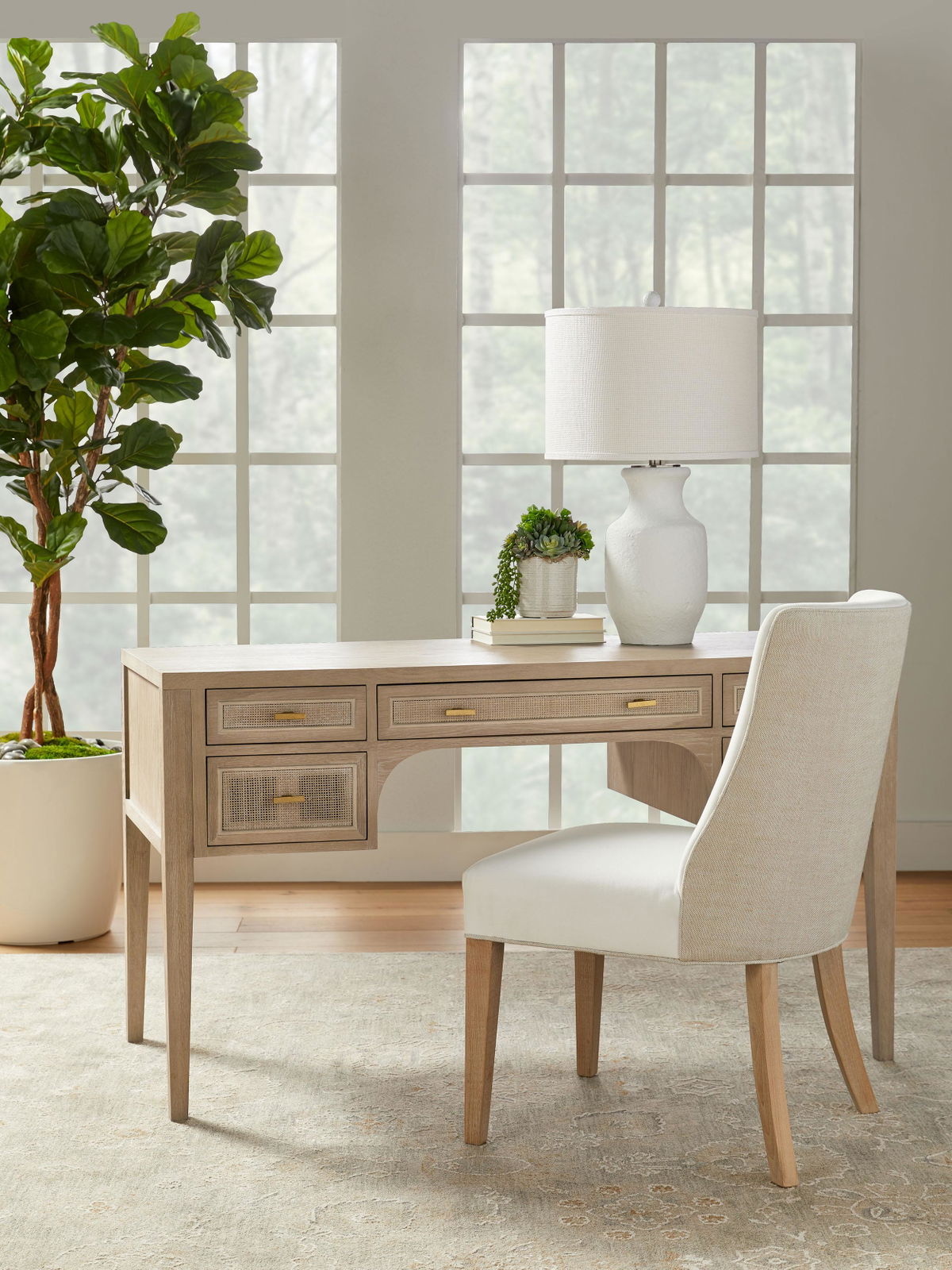 Cane Desk, by Essentials for Living, 55" width x 31.25" height x 24" depth View 13
