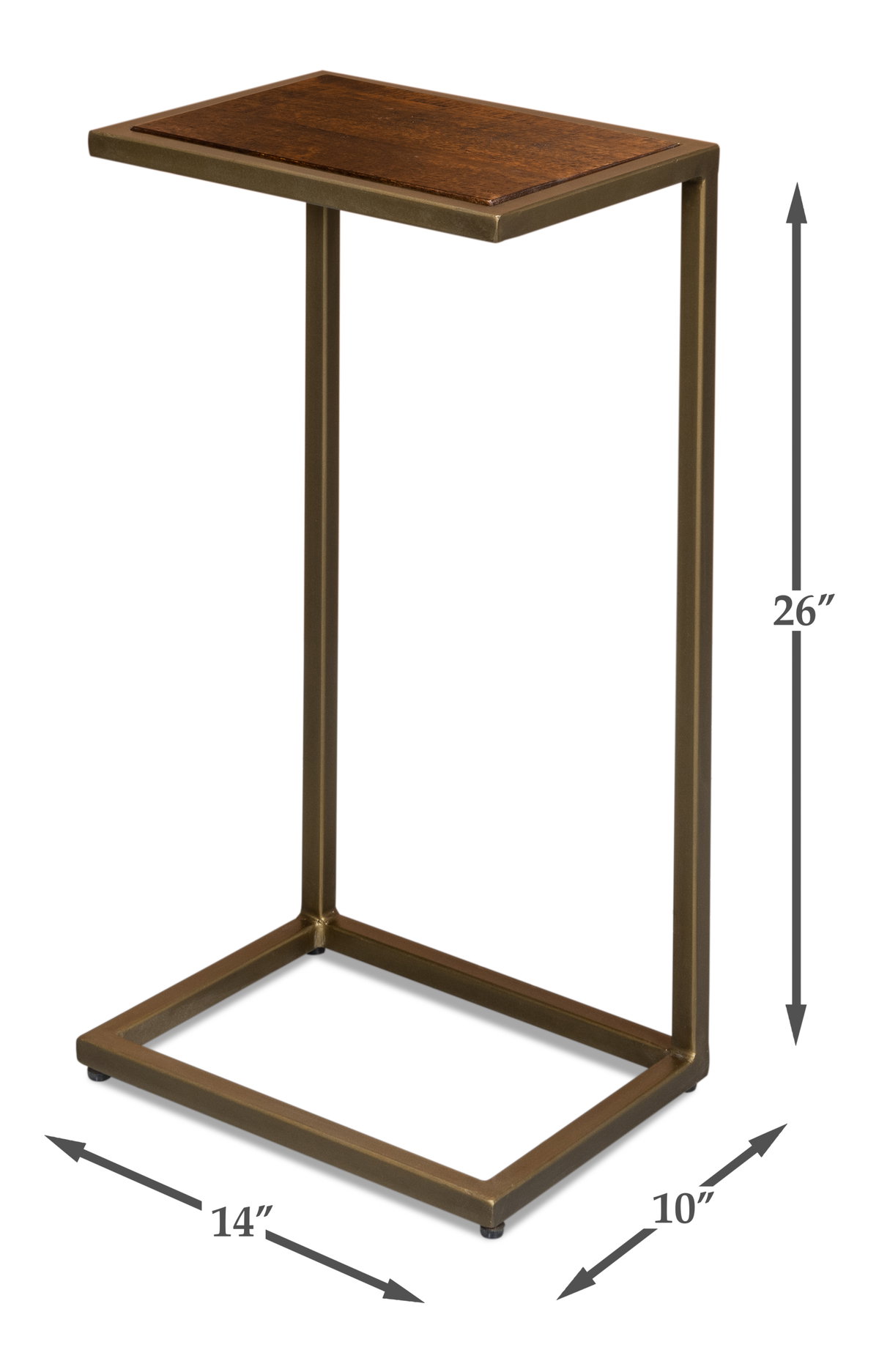 Pablon End Table, by Sarreid, 10" length x 1'2" width x 2'2" height View 13