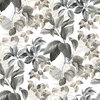 Rainforest Leaves Grey Peel & Stick Wallpaper, by York Wall, 16'6" length x 1'8.5" width x 0.02" depth thumbnail