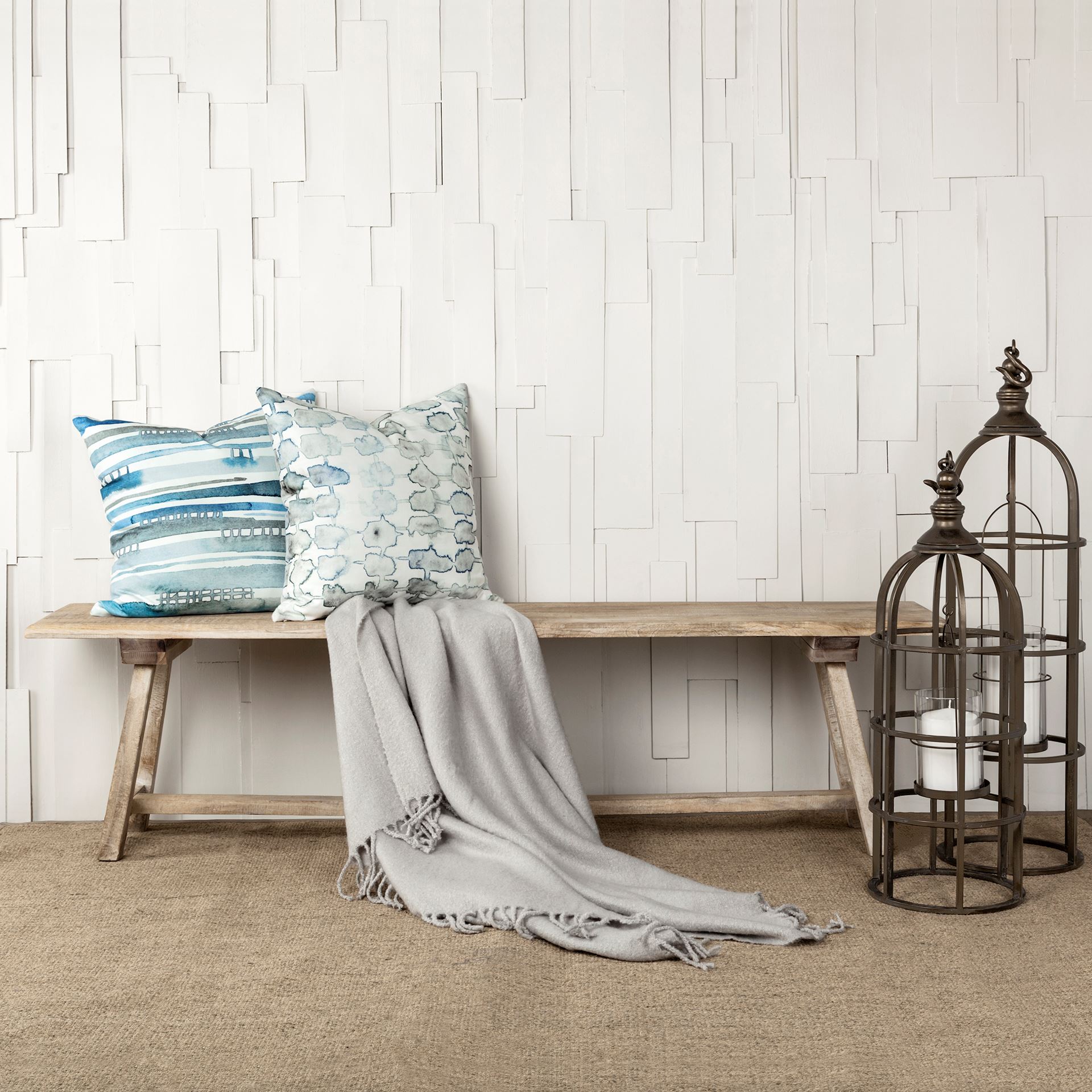 Gerson II Small Cage-Style Gold Metal Candle Holder Lantern, Lighting by Mercana, 11" length x 11" width x 34.8" height View 2