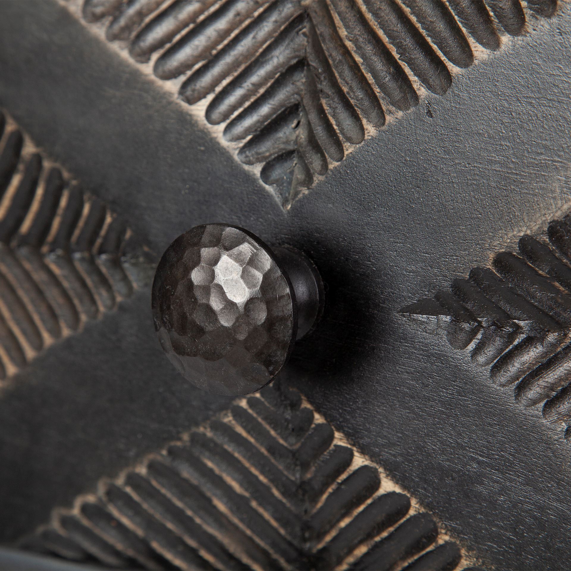 Hogarth 48x24 Rectangular Brown Solid Wood Top Iron Metal Base with 6 Drawers Coffee Table, by Mercana, 48" length x 26" width x 18" height View 3