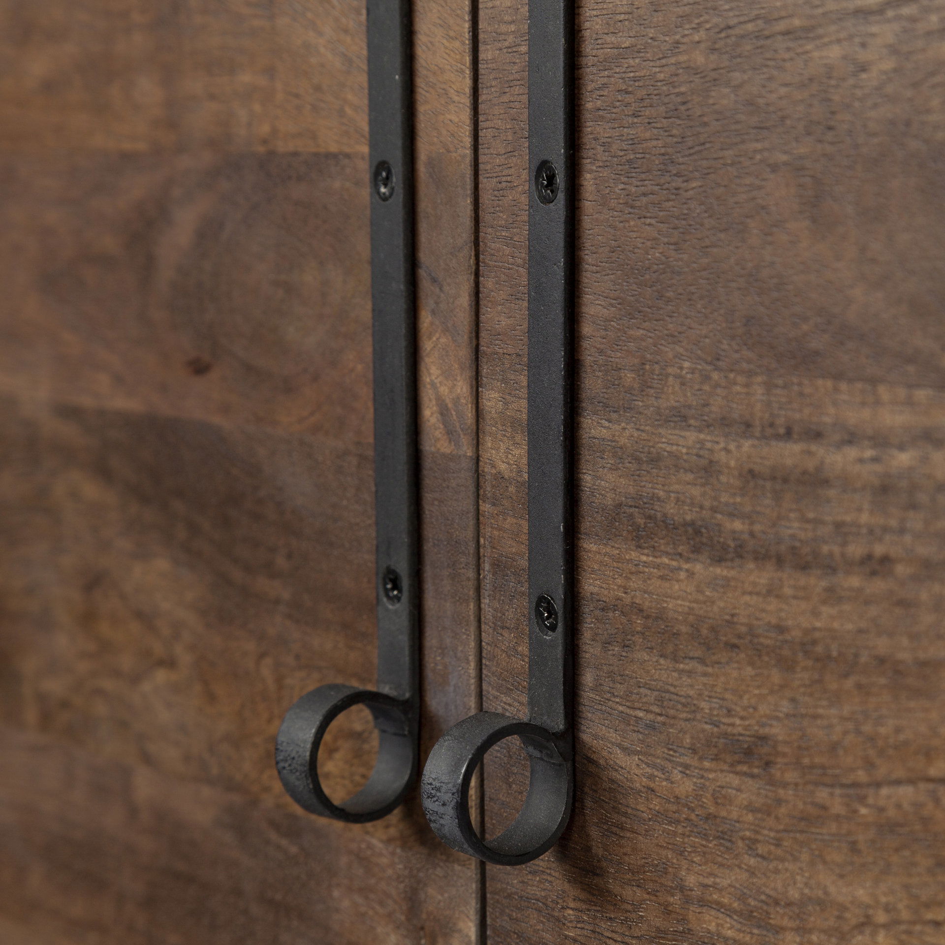 Glenn VI 71.5x18 Dark Brown Wood Frame with Black Iron Accent, 6 Drawer, 2 Door Cabinet Sideboard, Sideboards & Buffet by Mercana, 71.5" length x 18" width x 30" height View 10