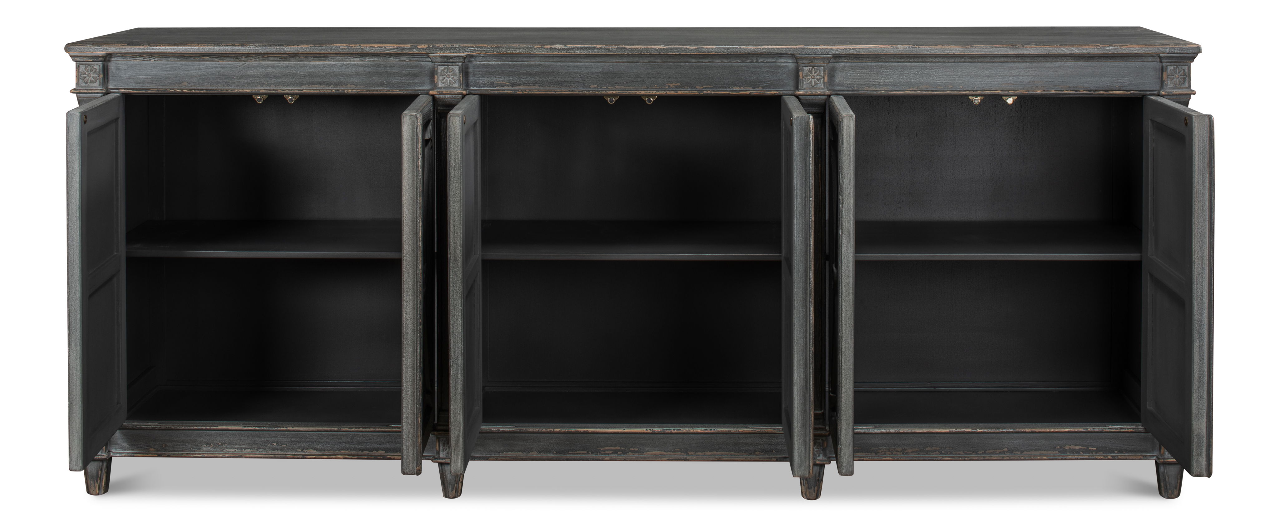 Marksman Sideboard, Concrete Grey, Cabinets & Sideboard by Sarreid, 96" length x 20" width x 39" height View 7