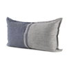 Aubrielle 14x26 Gray and Blue Fabric Color Blocked Pillow Cover, Decorative Pillow by Mercana, 14" length x 26" width x 0.2" height thumbnail 1