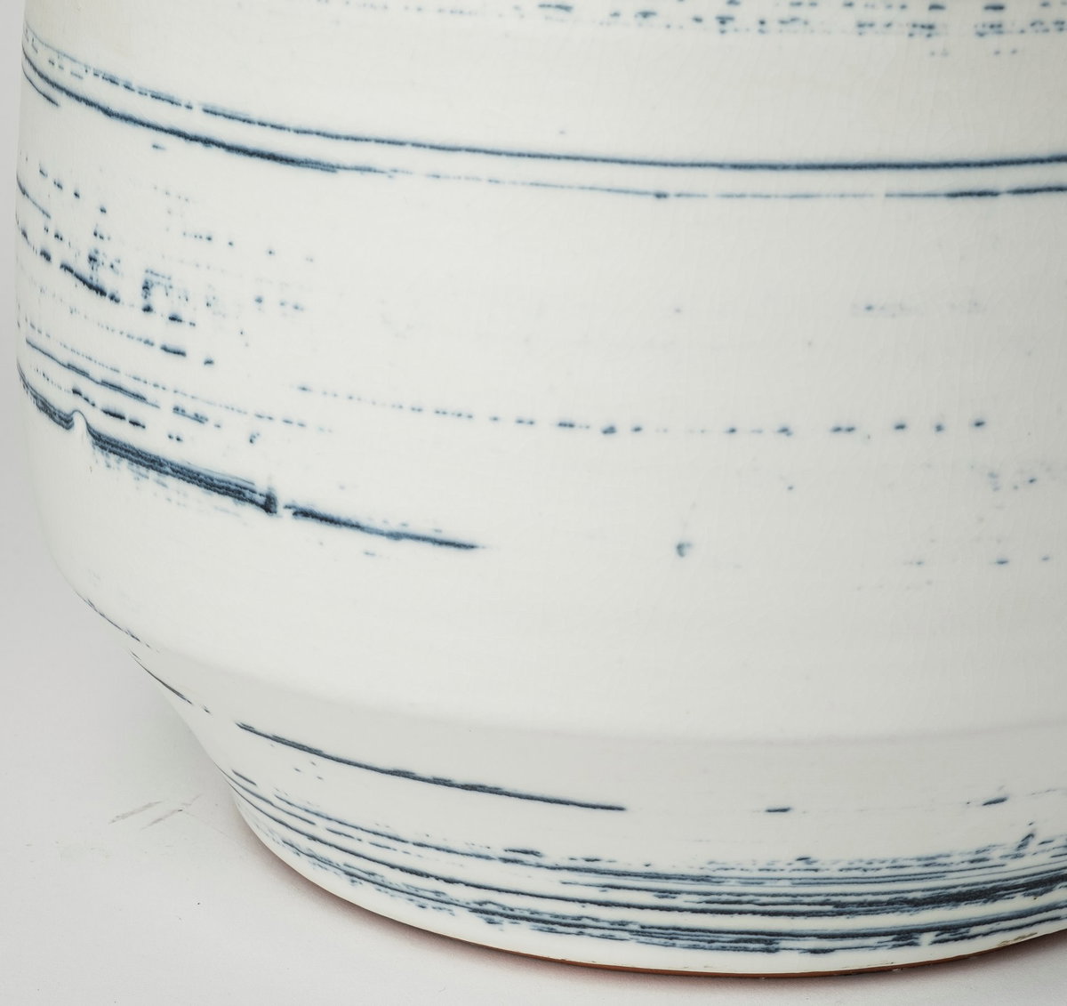 Sonnett Tall White/Blue Ceramic Vase, by Mercana, 9.06" length x 9.06" width x 10.24" height View 8