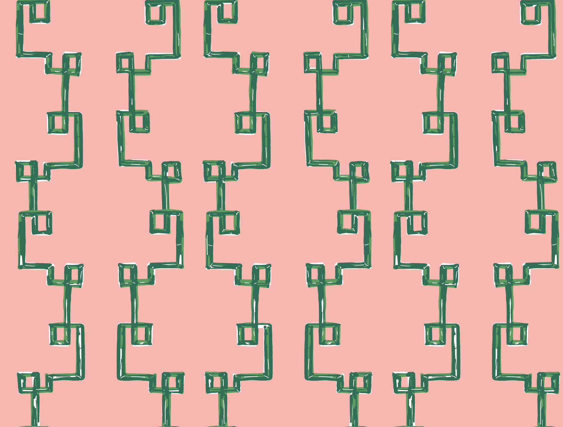 Bamboozled Bahama Pink Peel & Stick Wallpaper large image 