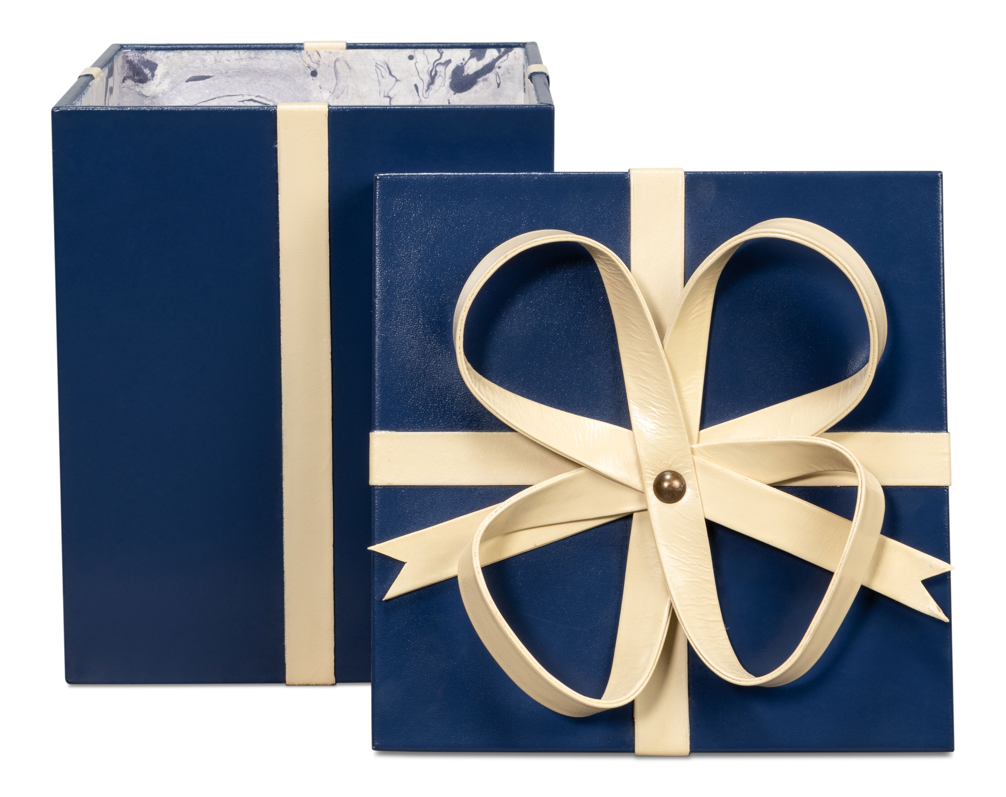 Ferrell Leather Holiday Boxes,S/3,Navy large image 