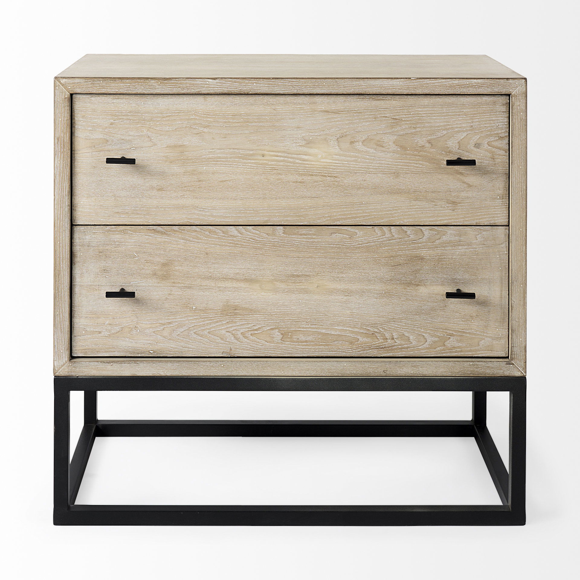 Ciara 32L x 16W Beige Fir Veneer 2 Drawer Accent Cabinet large image 