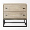 Ciara 32L x 16W Beige Fir Veneer 2 Drawer Accent Cabinet thumbnail 4