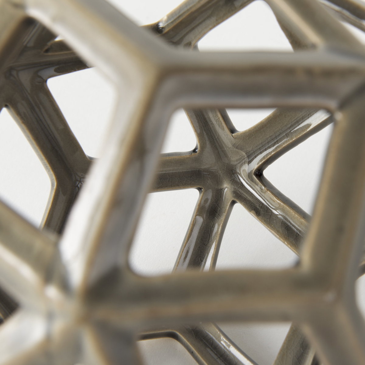 Geom  Tan Ceramic Geometric Object, Decorative Object by Mercana, 7.09" length x 7.09" width x 7.09" height View 6