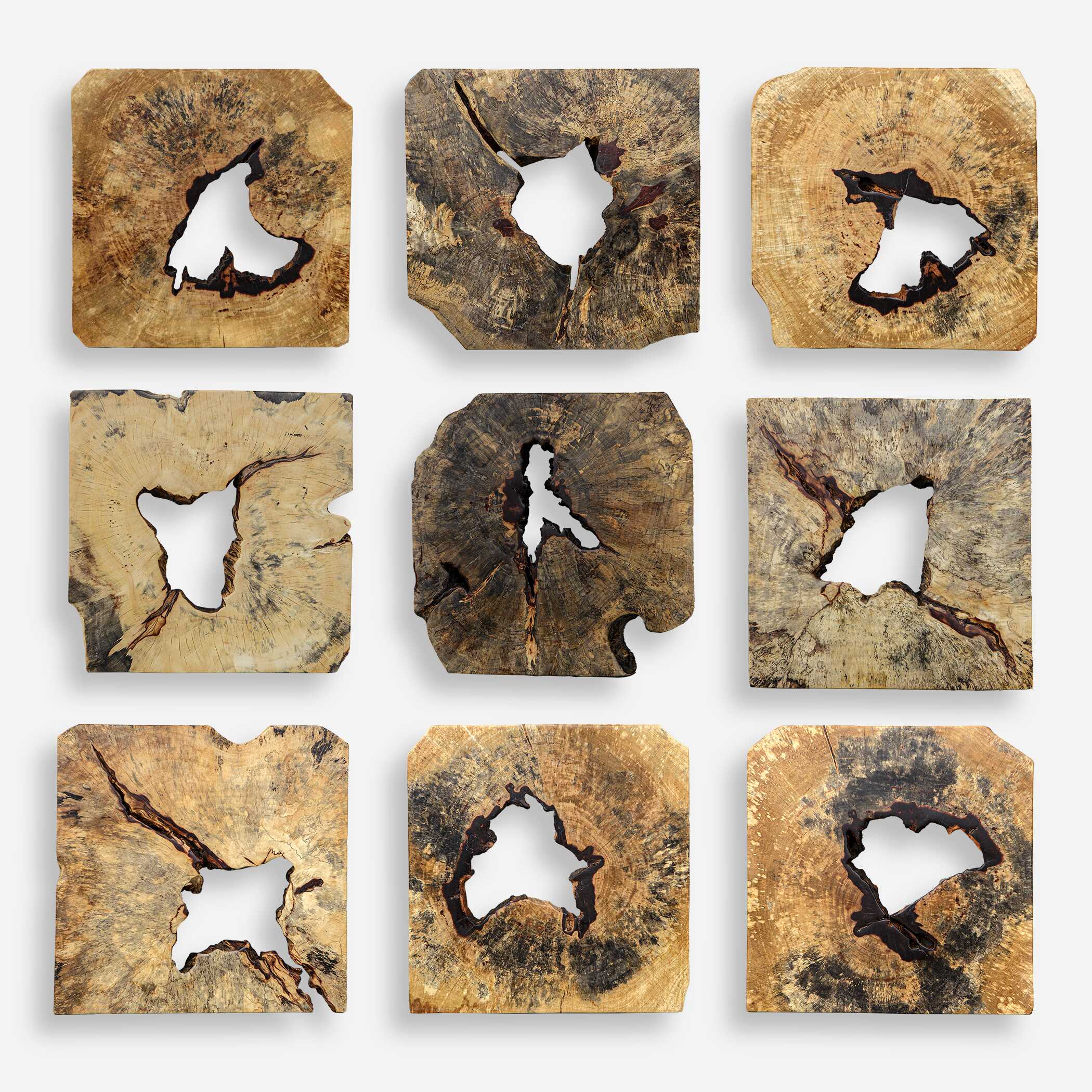 Bahati Wood Wall Décor In Natural Set/9 large image 