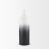 Townley Small White with Black Ombre Metal Vase, by Mercana, 19.69" length x 5.91" width x 5.91" height thumbnail 6