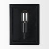 Cairn Matte Black Metal with Glass 1-Light Wall Sconce, by Mercana, 7.87" length x 5.12" width x 10.63" height thumbnail 3
