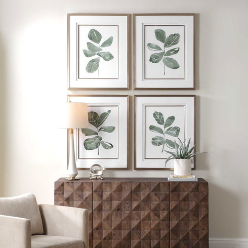Fiddle Head Leaf Botanical Prints Set/4