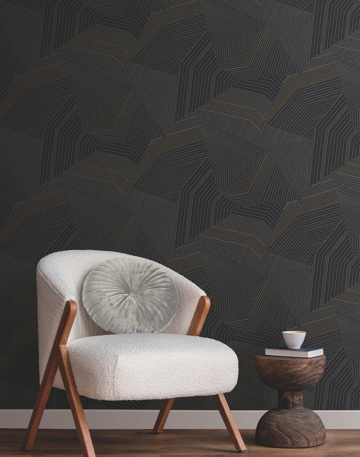 Dotted Maze Black Wallpaper, by York Wall, 27' length x 2'3" width x 0.02" depth View 2
