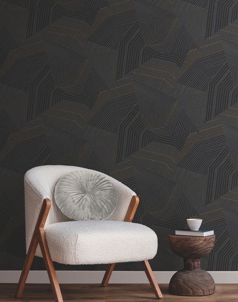 Dotted Maze Black Wallpaper