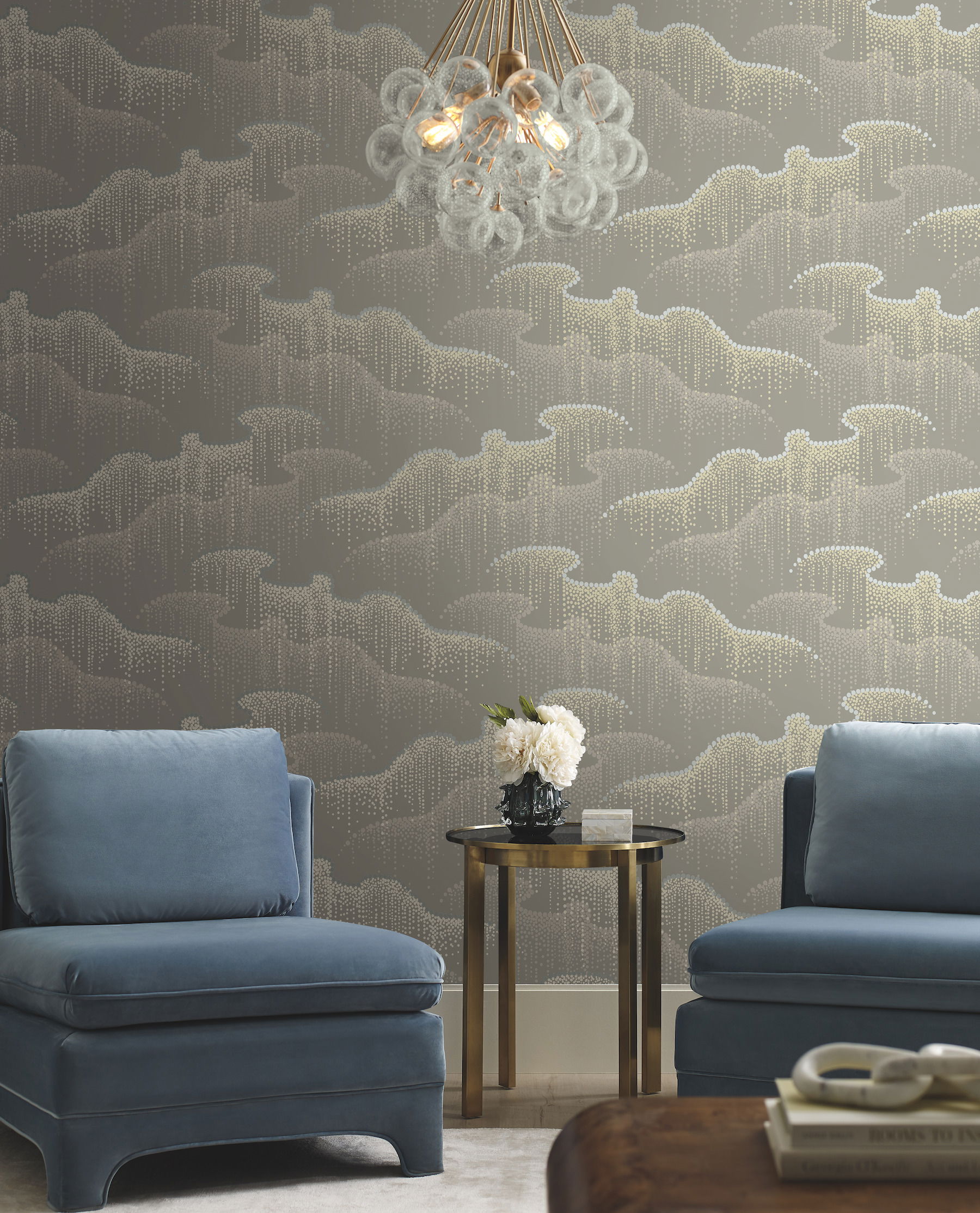 Moonlight Pearls Taupe Wallpaper large image 