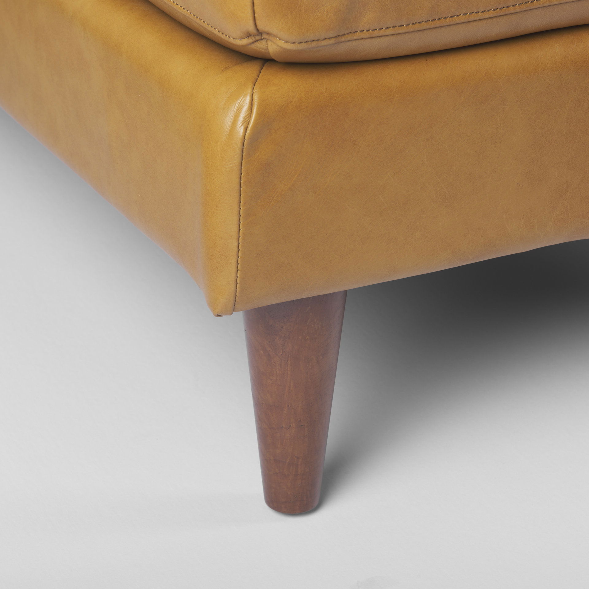 Svend 111.4L x 68.0W x 33.9H Tan Leather Right Chaise Sectional Sofa, by Mercana, 75.2" length x 37.8" width x 33.86" height View 12