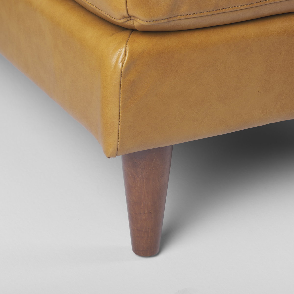 Svend 111.4L x 68.0W x 33.9H Tan Leather Right Chaise Sectional Sofa, by Mercana, 75.2" length x 37.8" width x 33.86" height View 12