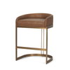Hollyfield Backless 24.75in Seat Counter Stool | Cognac Brown Leather, Counter & Bar Stool by Mercana, 20.5" length x 19.5" width x 28.7" height thumbnail 1