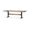 Araxi 95'L x 41'W Rectangular Trestle Dining Table | Modern | Brown Wood & Black Metal | Seats 4, by Mercana, 95" length x 41" width x 30" height thumbnail 1