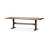 Araxi 95'L x 41'W Rectangular Trestle Dining Table | Modern | Brown Wood & Black Metal | Seats 4, by Mercana, 95" length x 41" width x 30" height thumbnail 1
