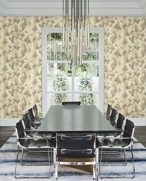 Mirage Dark Taupe & Gold Wallpaper