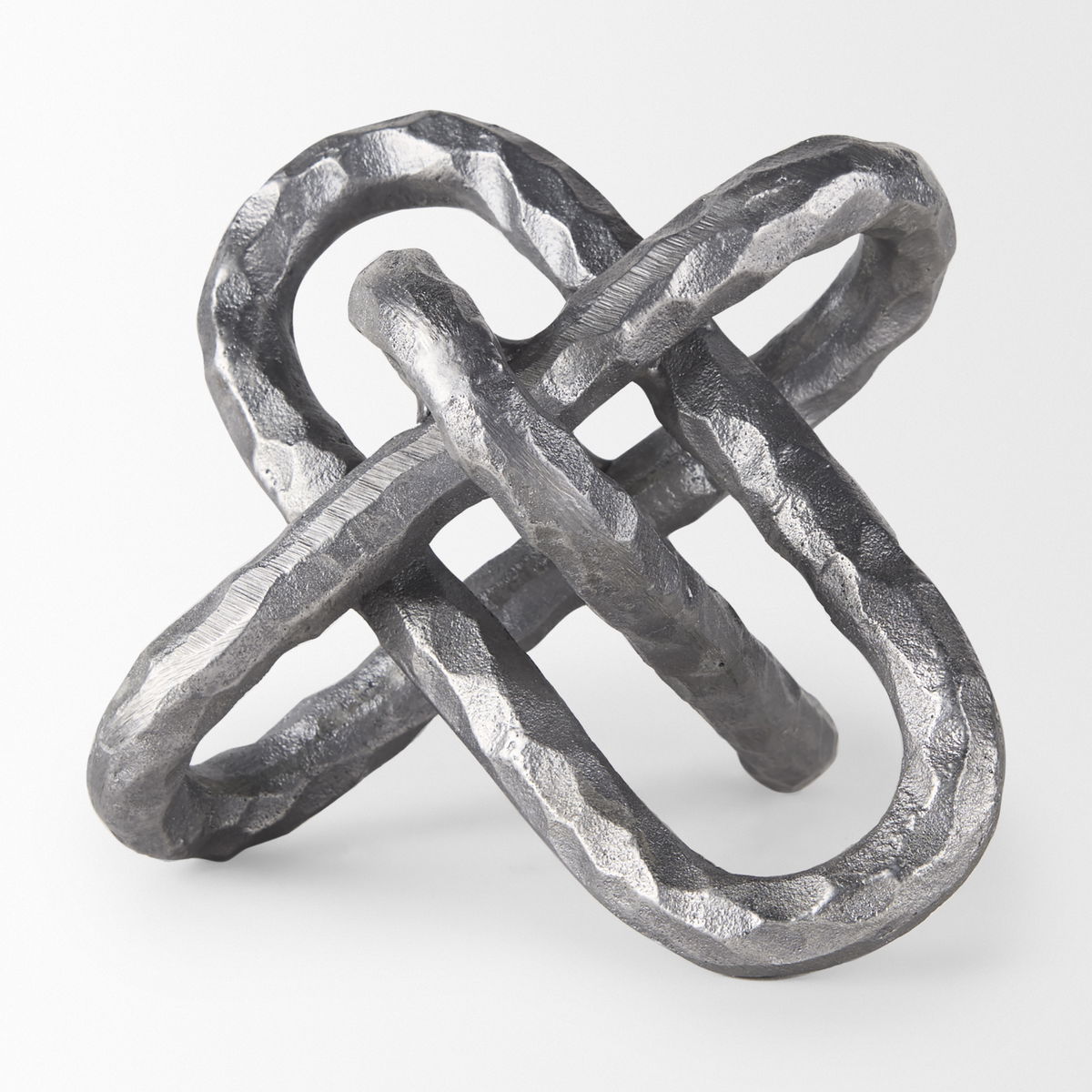 Wilhelm I (Small) 7L x 7W Silver Metal Link Decor Object, Decorative Object by Mercana, 6.69" length x 6.69" width x 6.69" height View 5