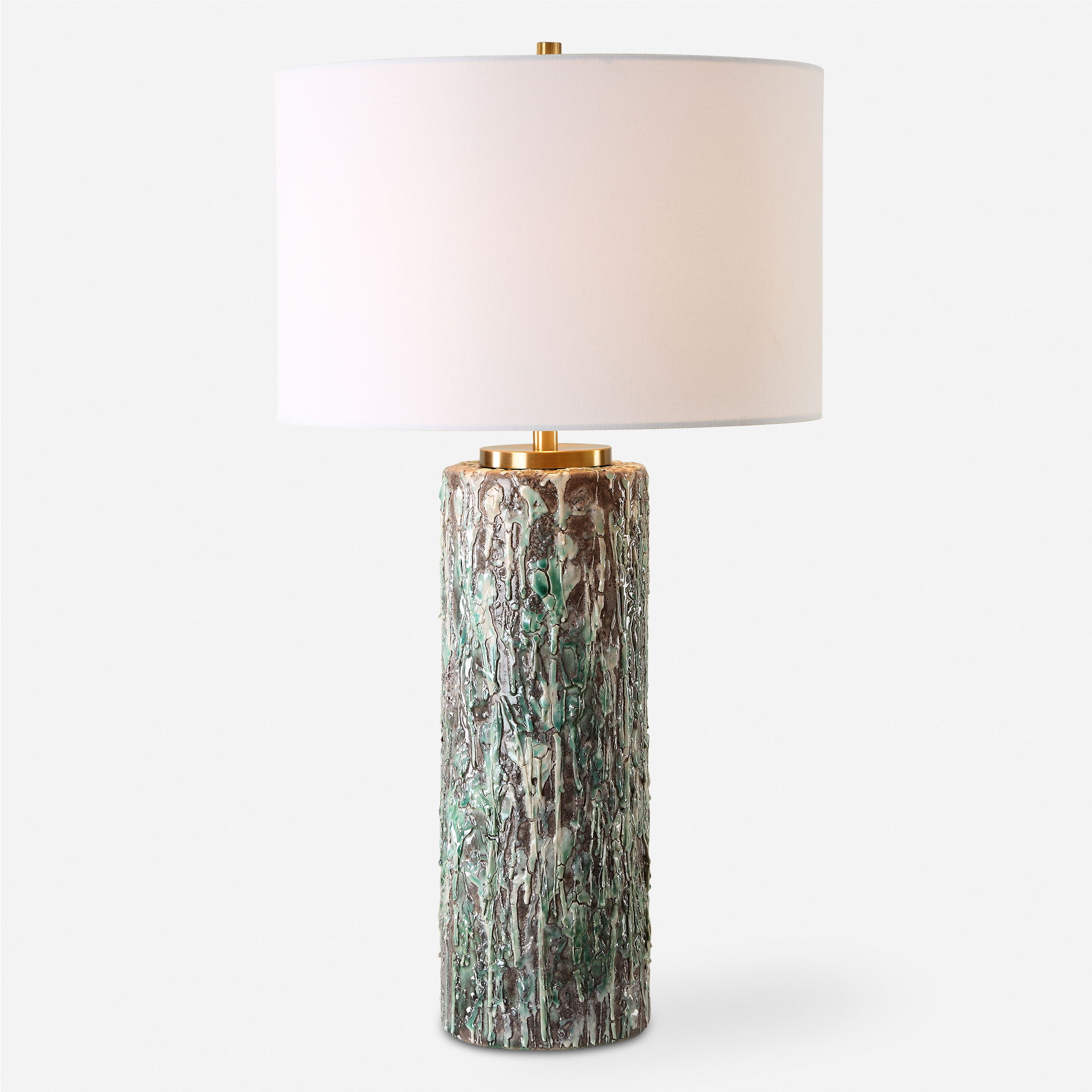 Meltdown Ivory Teal Table Lamp large image 