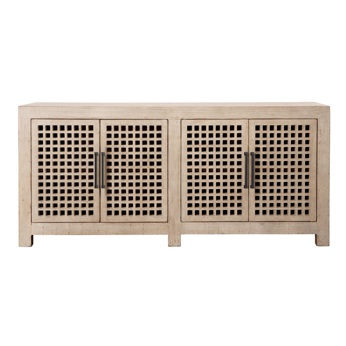 Devina Sideboard Lt Warm Wash 4-Door, Sideboards & Buffet by Dovetail, 73.75" width x 34" height x 18" depth View 2