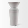 Esme  Whitewashed Ceramic Vase, by Mercana, 4.53" length x 4.53" width x 10.43" height thumbnail 4