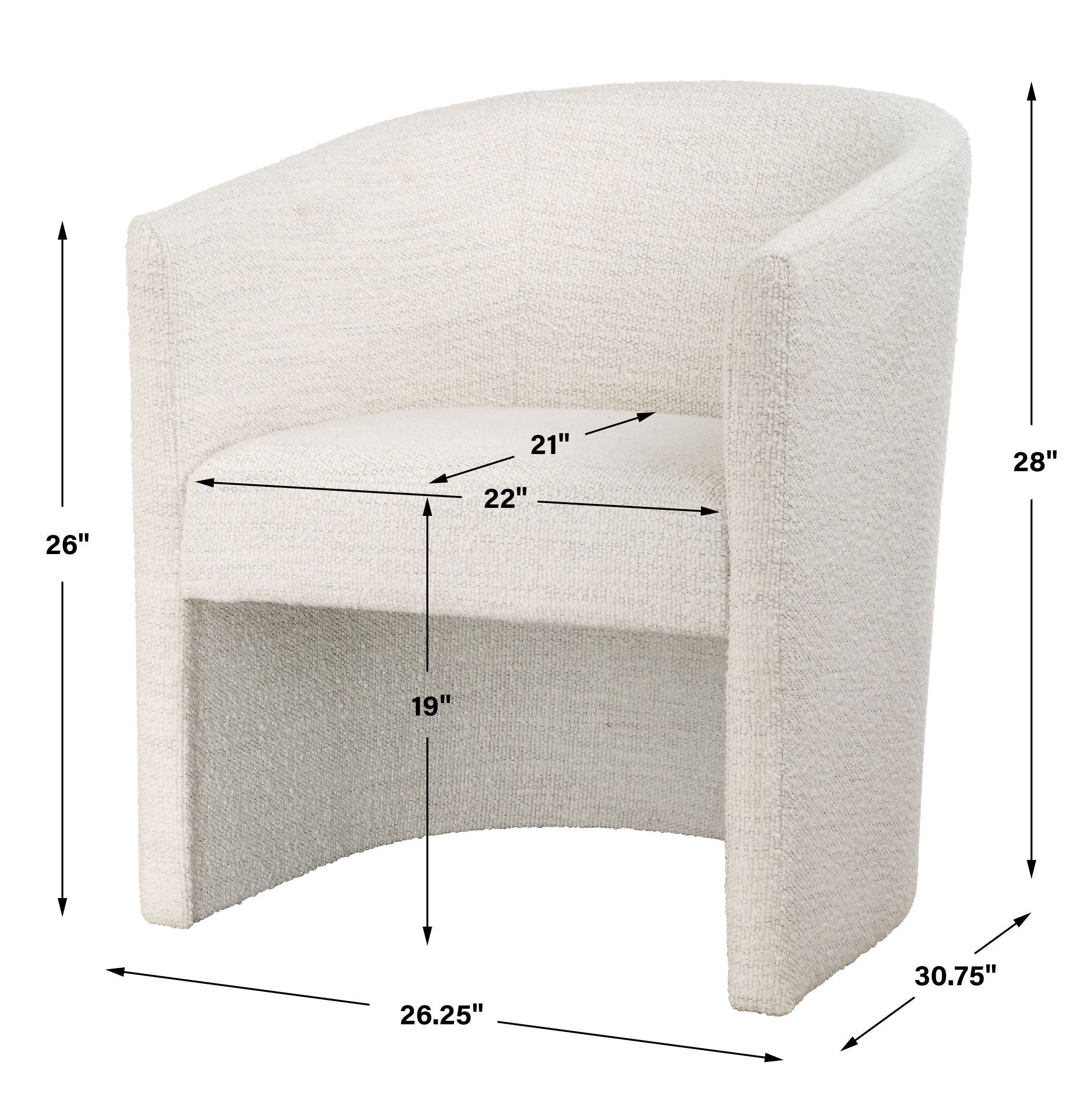 Encompass White Fabric Dining Chair large image 