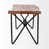 Papillion III 66x18 Natural Solid Wood and Iron Dining Bench, Benche by Mercana, 66" length x 16" width x 17.75" height thumbnail 4