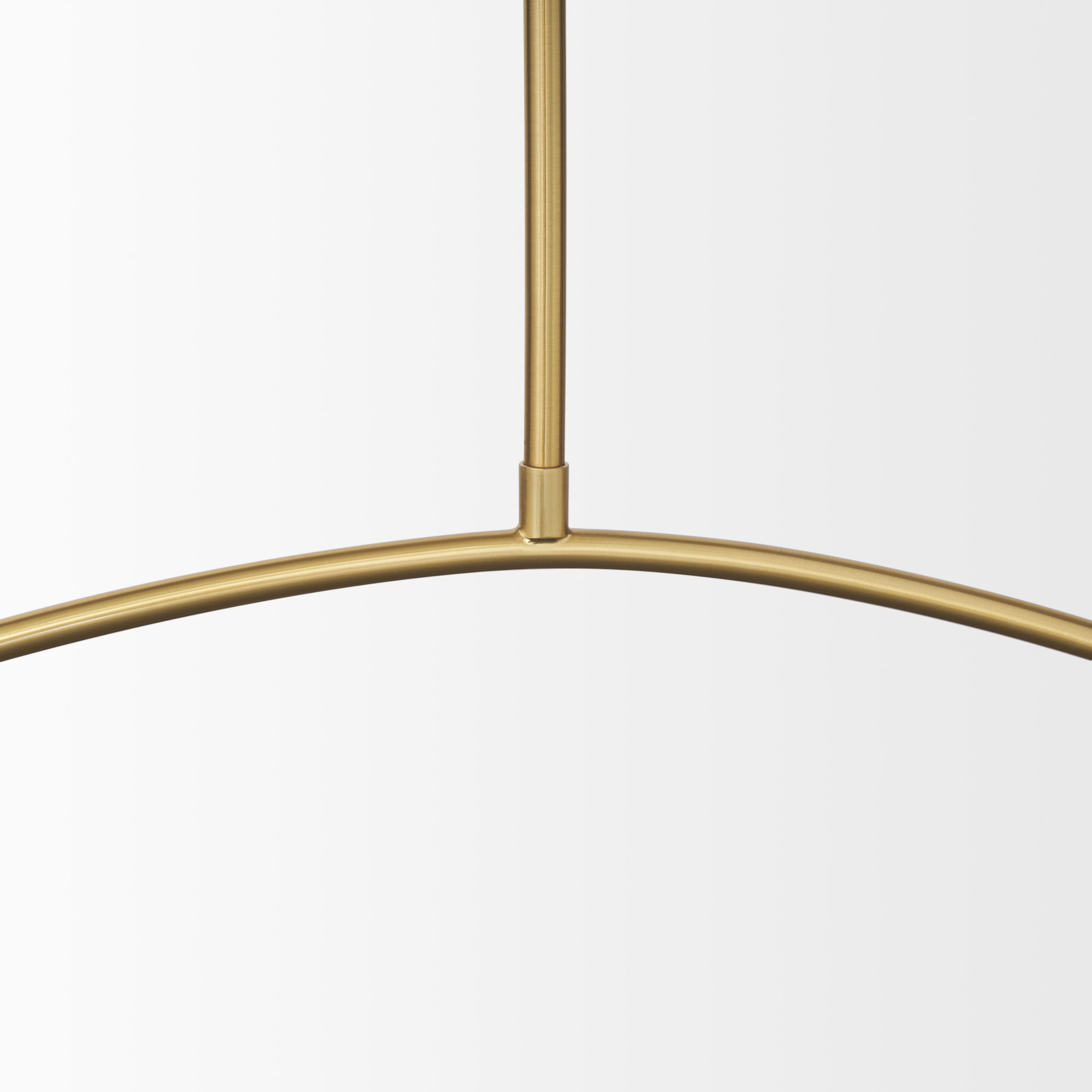Cybill Brushed Brass with White Metal Shades 2-Light Chandelier, by Mercana, 41.73" length x 9.45" width x 9.75" height View 8