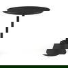 Maxwell 20' Round Dark Brown Wood with Black Metal Pedestal Side Table thumbnail 0