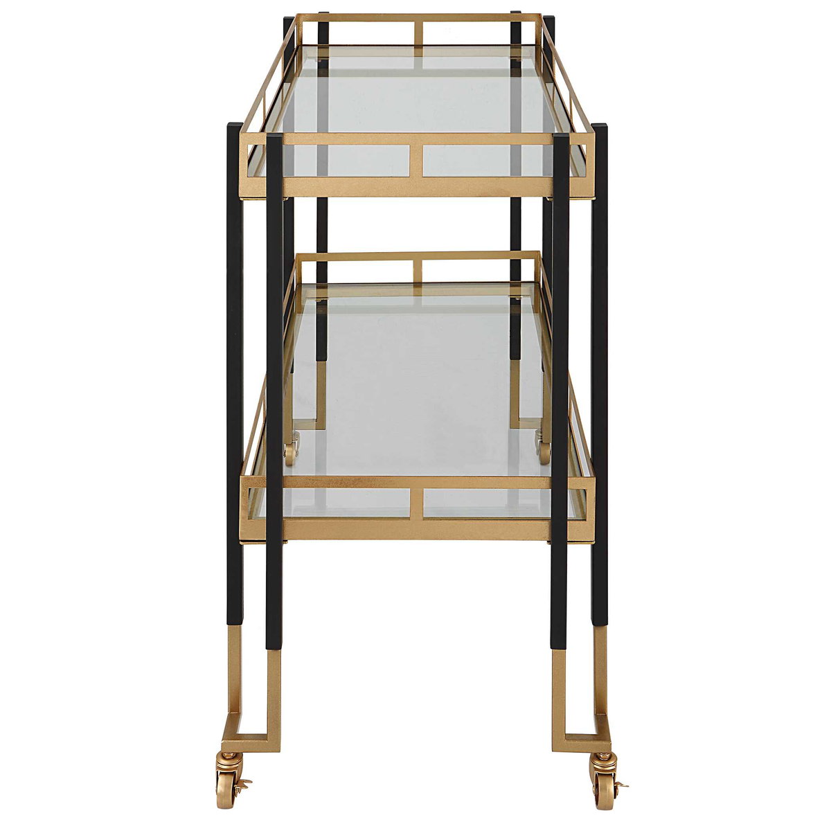 Kentmore Modern Bar Cart, Bar Carts & Cabinet by Uttermost, 32.87" width x 32" height x 17.37" depth View 6