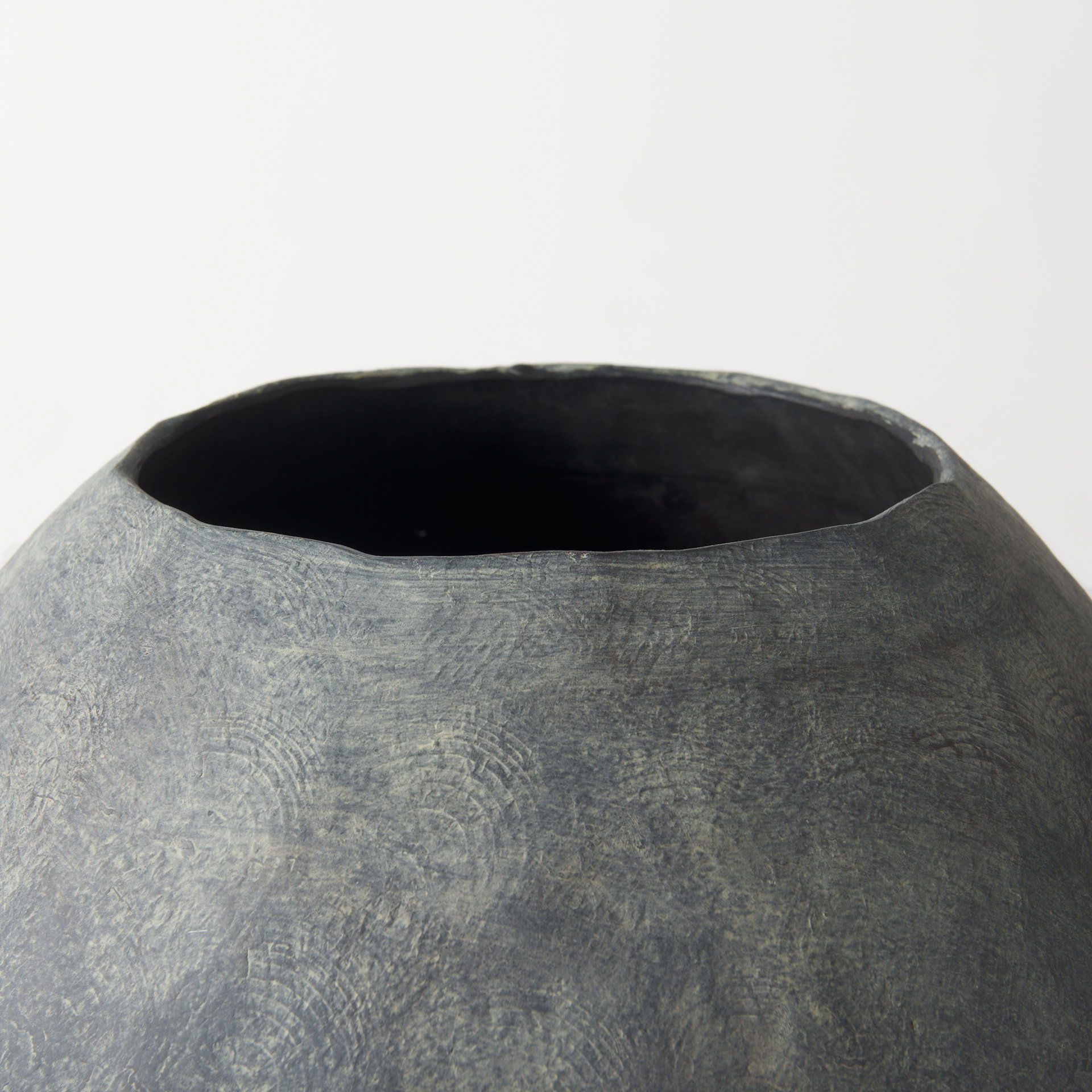 Gobi 23L x 28H Large Gray Ceramic Oval Vase large image 