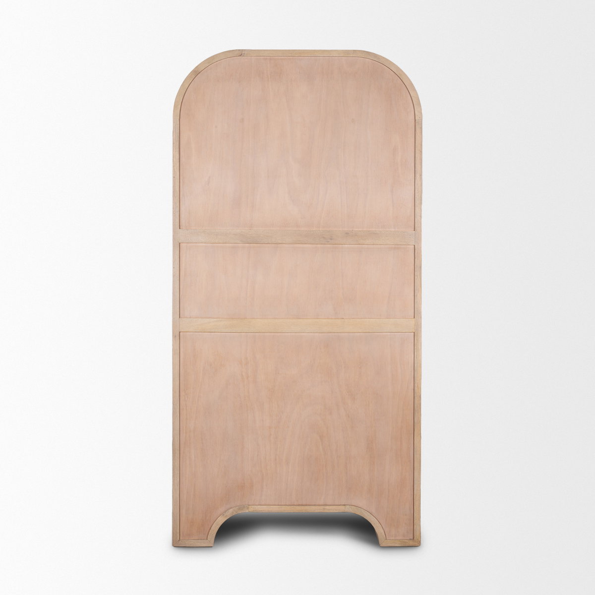 Sorina Reverse Fluted Light Brown Wood Curio Cabinet, Cabinets & Sideboard by Mercana, 36" length x 17" width x 72" height View 6