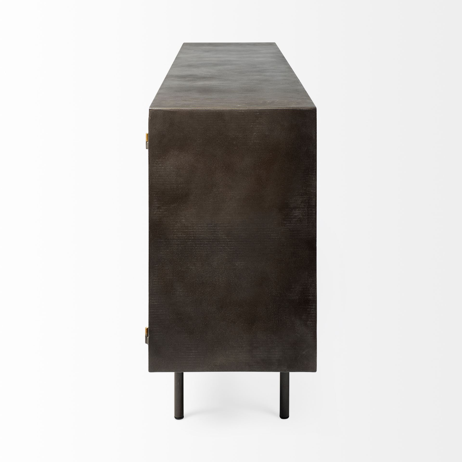 Newsome II 79Lx16Wx33H Black and Gold Metal 4 Cabinet Door Sideboard large image 