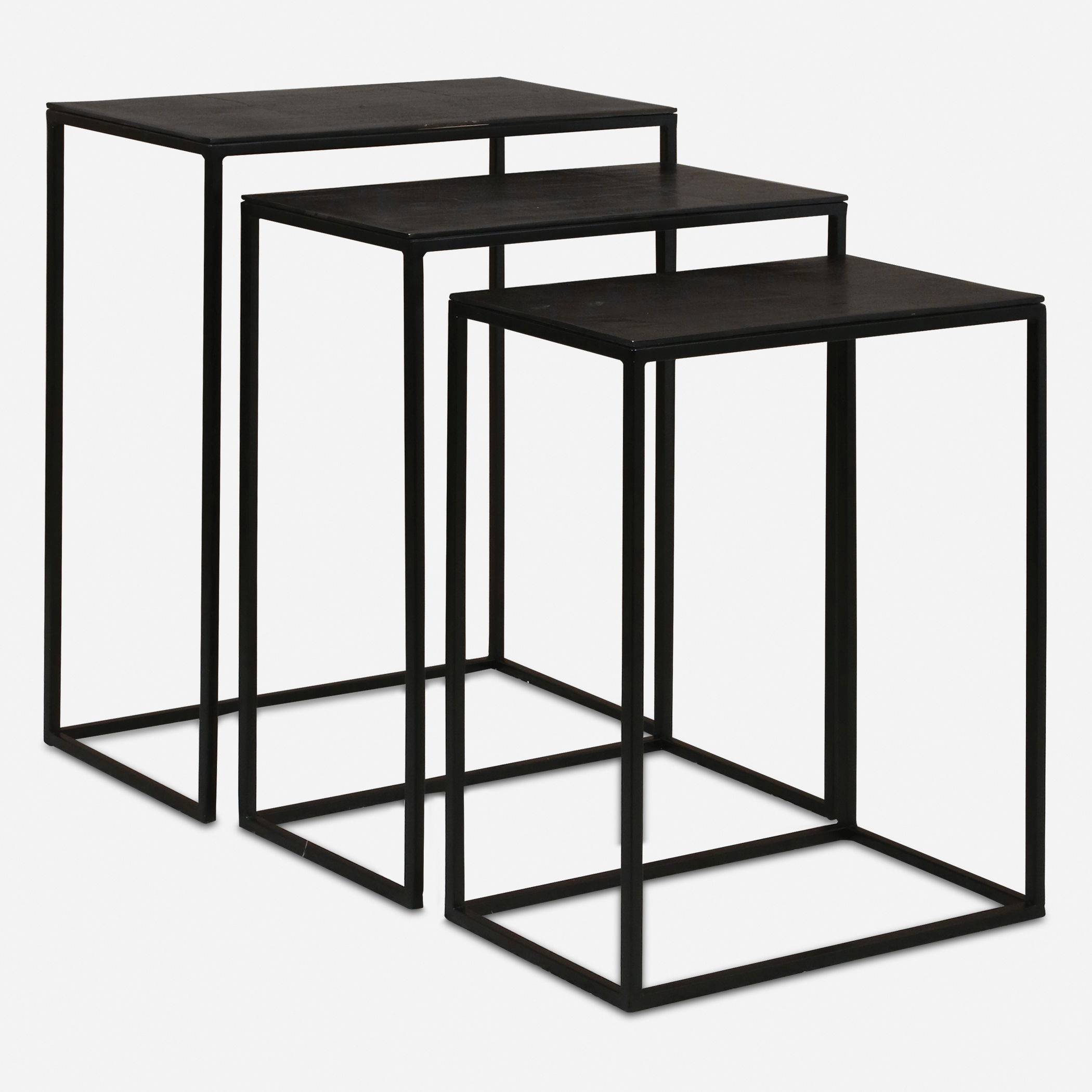 Coreene Iron Nesting Tables Set/3, Furniture by Uttermost, 21" width x 25.5" height x 11" depth View 1